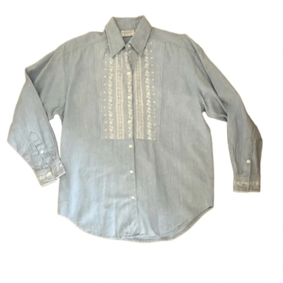 Vintage 100% Cotton Mervyn’s Partners Embroidered Button Down Shirt Size S - Picture 3 of 5